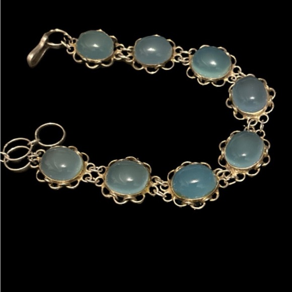 Vintage Sterling Silver Chalcedon Bracelet - intricate /handmade - Picture 4 of 10